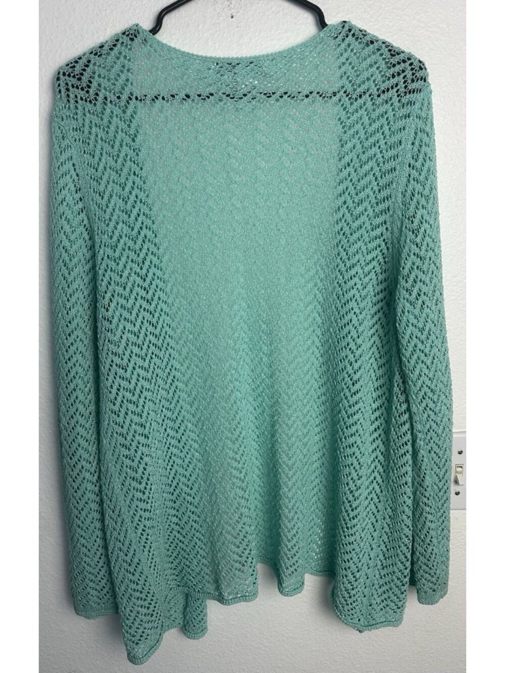 Coldwater Creek Womens Crochet Cardigan Size XXL One Button Long Sleeve - Picture 9 of 12